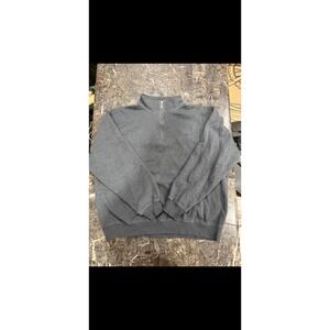 Fila Mens Quarter Zip Pullover Sweatshirt Charcoal Gray Heather Fleece XL